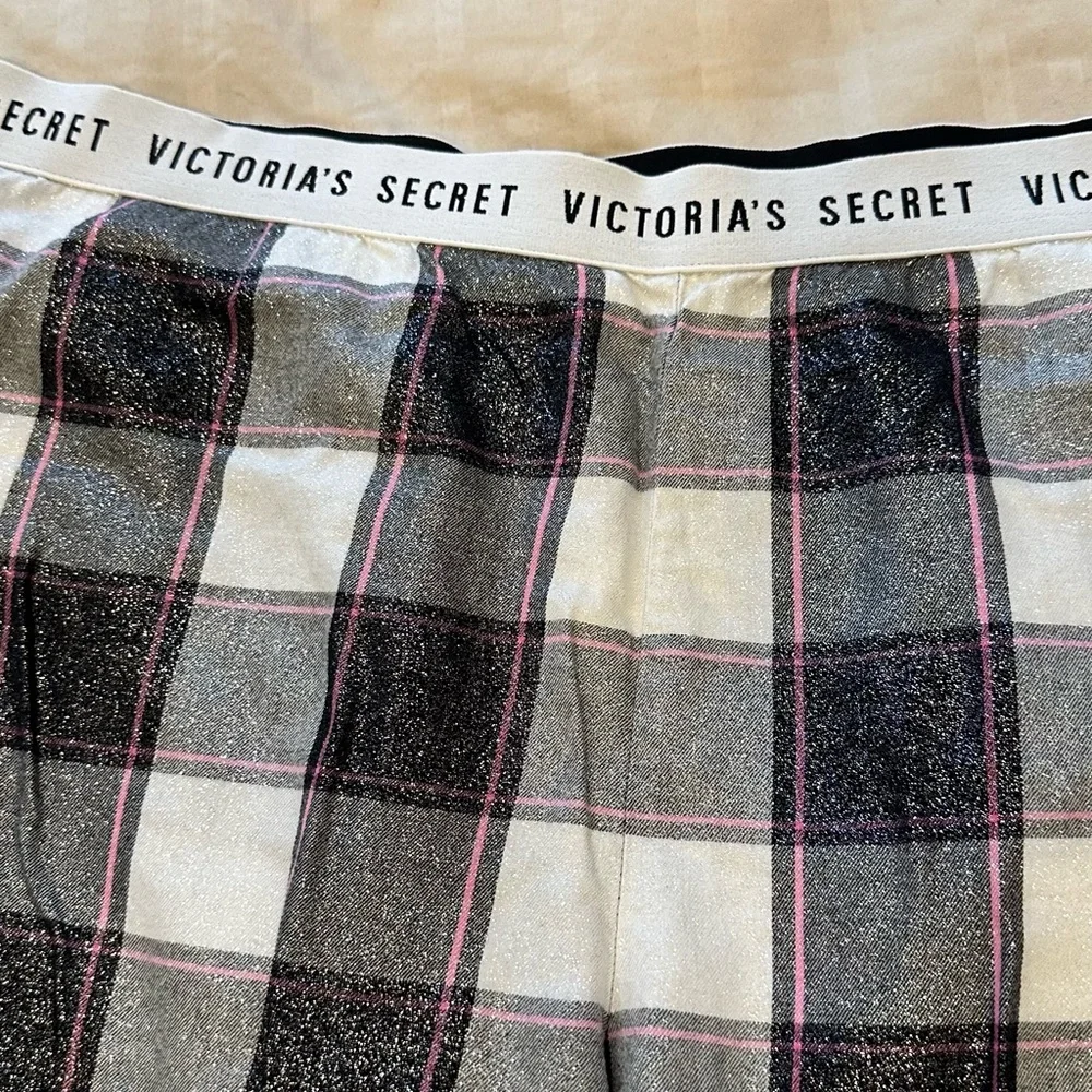 Victoria's Secret Black and Pink Plaid Pants